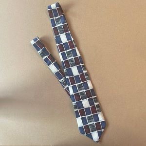 Gianfranco Ruffini Italy Blue Red White Blocked Pattern Men’s Italian Size OS